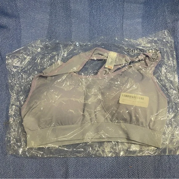 NIP Lavender T-Back High Impact Racerback Padded Push Up Sports Bra - Picture 5 of 6